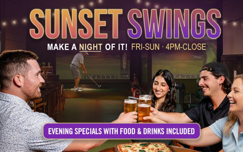indoor golf sunset swings in Burlington